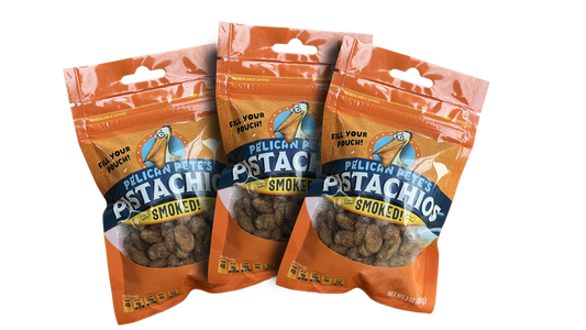 3 pack NEW SHELLED Pelican Pete's Pistachios